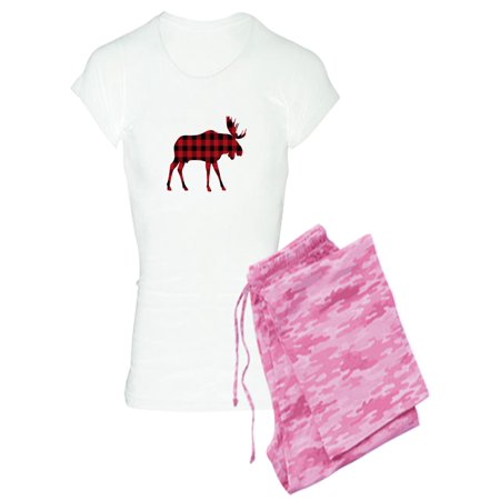 

CafePress - Plaid Moose Animal Silhouette Pajamas - Women s Light Pajamas