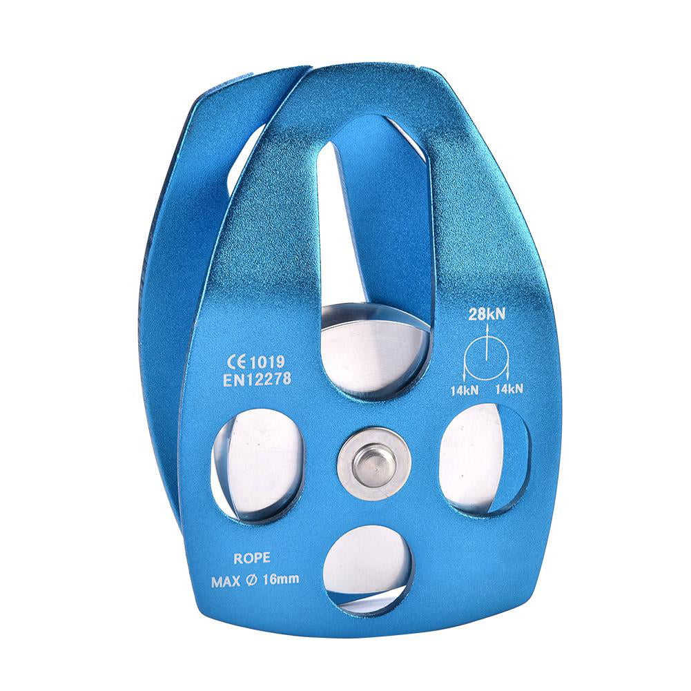 for Rock Climbing MAGT Outdoors Climbing 28KN Rescue Pulley Single Sheave with Swing Plate Blue Rope Pulley 