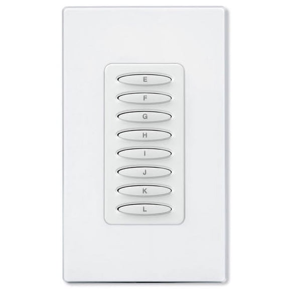 PCS PulseWorx UPB Wall Controller, Load Relay, 8A, 8 Button, Light Almond (KPLR-8-LA)