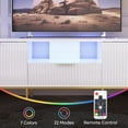 thumbnail image 4 of Bestier 70 inch LED TV Stand Modern High Gloss Fluted TV Cabinet Entertainment Center with Drawers for TVs up tp 75 inch, White & Gold, 4 of 9