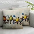 thumbnail image 3 of Spring Summer Throw Pillow Covers Set of ,Hand-Painted Oil Painting Rustic Birds Square Pillow Cases,Cute Colorful Spring Decorations for Home Couch Sofa Outdoor, 3 of 5