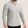 thumbnail image 3 of Lmnyox Men's Sport Shirts Long Sleeve Quick Dry Stretchy Gym Workout T Shirts Solid Color Crew Neck Button Tops, 3 of 8