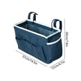 thumbnail image 3 of Ouuluon Bedside Caddy Organizer, Thick Tool-Free Dorm Bedside Caddy, 15x8in Blue Storage Bag with Water Bottle Holders for Dorm Bunk Beds Bedroom, 3 of 7
