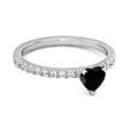 thumbnail image 2 of 1.65 Cts Black Spinel 925 Sterling Silver Heart Ring Unique Lovers Women Valentines Day Gifts Ring, 2 of 3