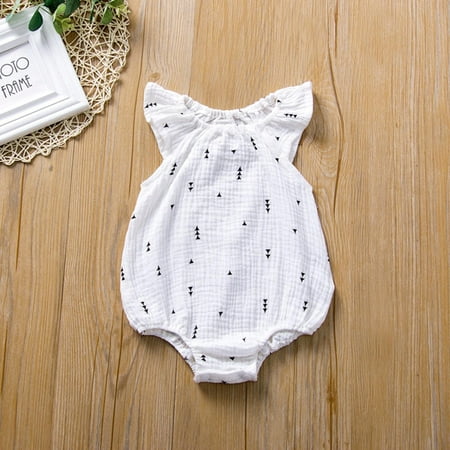 

BadyminCSL Baby Girls Romper Summer Sleeveless One-pieces Jumpsuit Cotton Linen Outfits