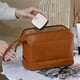 thumbnail image 3 of Neceser grande impermeable de doble capa, organizador de viaje con compartimentos con cremallera para artículos de tocador y maquillaje, ideal como estuche portátil Aestivo | Marrón | AESTIVO, 3 of 6