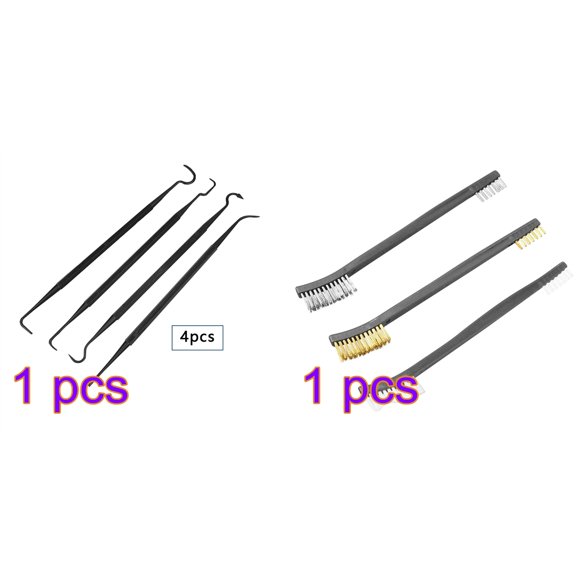 Wweixi 4pcs Double Ended Nylon Pick Set + 3pcs Double Ended Polishing Brush Hunting Tool Cleaning Hook Picks Shooting Tool Maintenance Kit