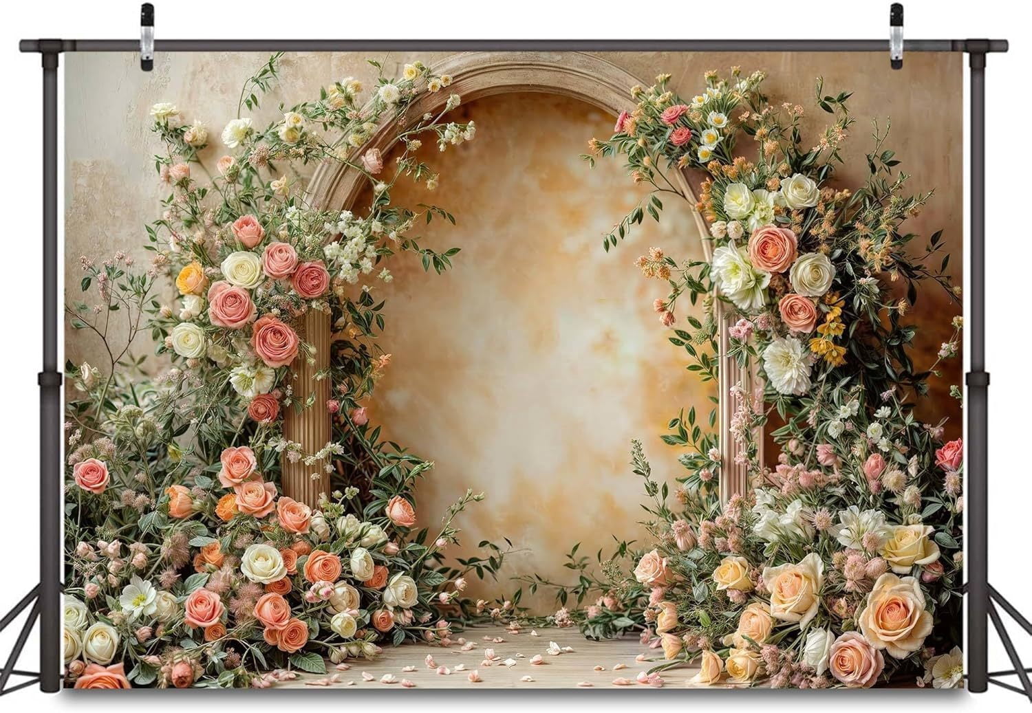 Flower Wall Backdrops Arch Pregnant Wedding Party Supplies Valentine's Day Mother's Day Event Bridal Shower, Baby Shower Banner Photo Shoot Portrait Photo Background 9X6ft