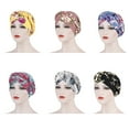 thumbnail image 3 of Dengjunhu Stretch Turbans Head Wraps Soft Head Scarf Flower Knot Pre-Tied Bonnet Beanie Cap for Women, 3 of 8