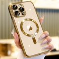 thumbnail image 1 of New Magsafe Clear Magnetic Case For iPhone 15 14 13 12 11 Pro Max Plus Plating Silicone Dust-Proof Net Shockproof Protect Cover, 1 of 7