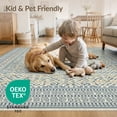 thumbnail image 4 of ODIKA 8'x10' Washable Area Rug Geometric Inspired Trellis With Boho Diamond Lattice Accents for Living Room, Under Sectional, Family , Durable, Non-Slip, 4 of 7