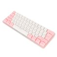 thumbnail image 2 of HLONK Clavier de Jeu Filaire 60 % Techniques Mécaniques Imitées Compact Clavier 61 Touches pour Joueur Dactylographe Rose Blanc, 2 of 8