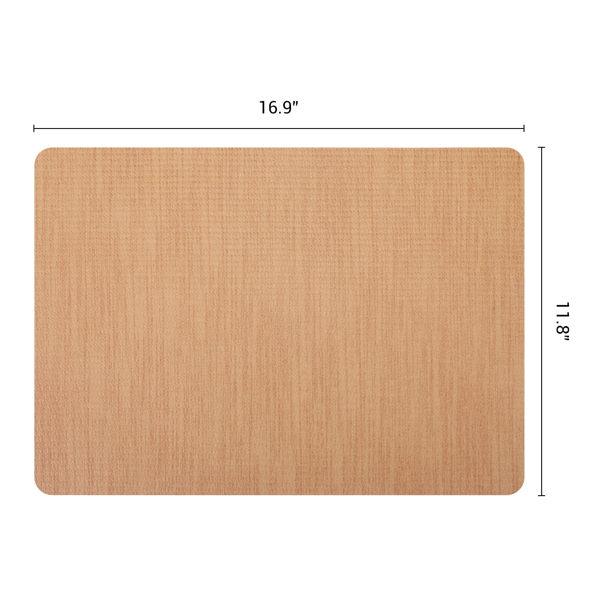 Unique Bargains 6pcs Faux Leather Table Mats for Kitchen Khaki 16.9"x11.8"