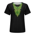 thumbnail image 5 of Penkiiy Traditional Mexican Embroidered Peasant Tops for Women, Short Sleeve Crew Neck Shirt Spring Fall Clothing Apparel,Vintage Floral Tunic Shirts, Flowers Embroidery Blouses S Black, 5 of 6