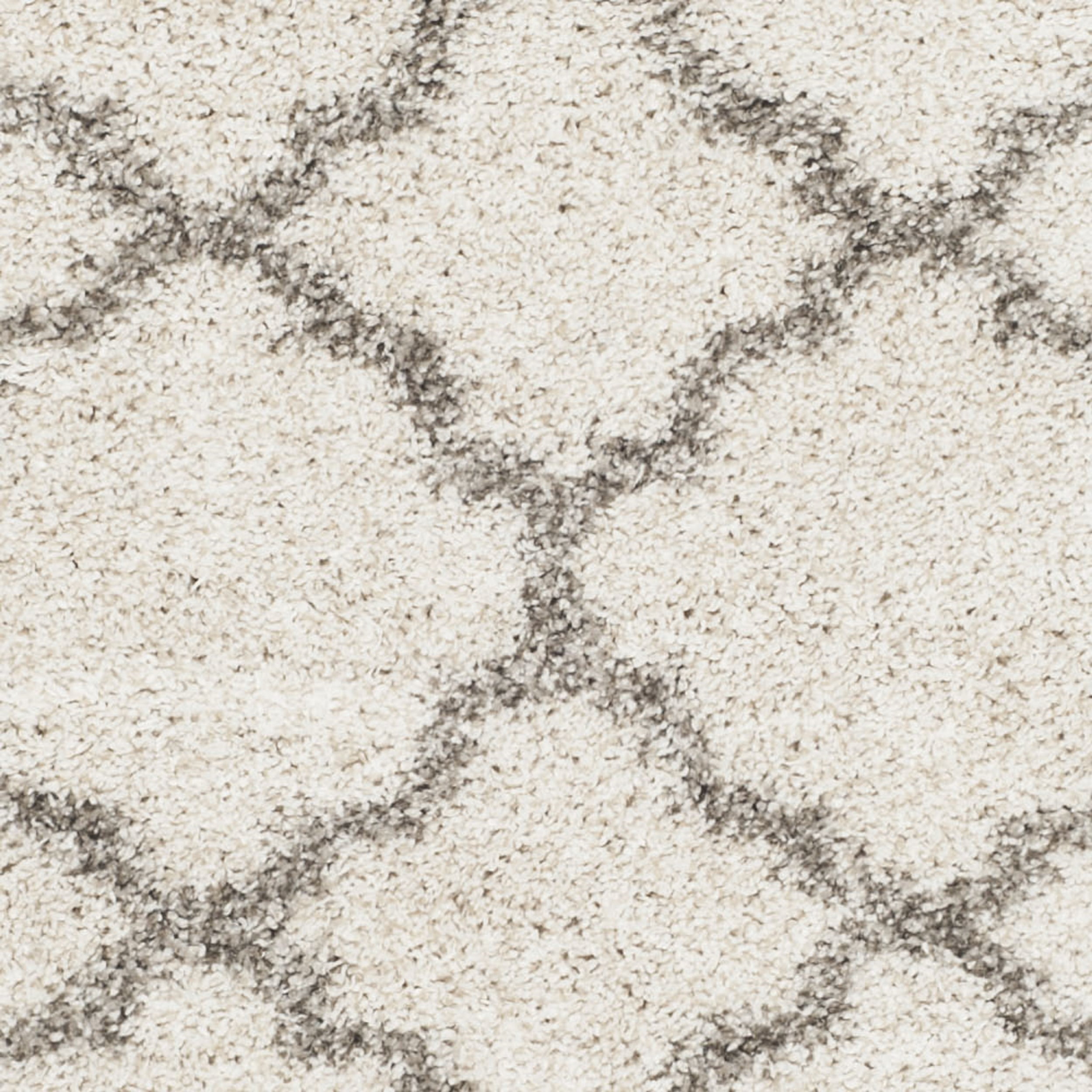 SAFAVIEH Hudson Jaye Geometric Shag Runner Rug, Ivory/Grey, 2'3" x 14'