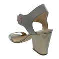 thumbnail image 3 of Sergio Rossi Women's Colorblock Leather Sandal Heel Beige, 3 of 4
