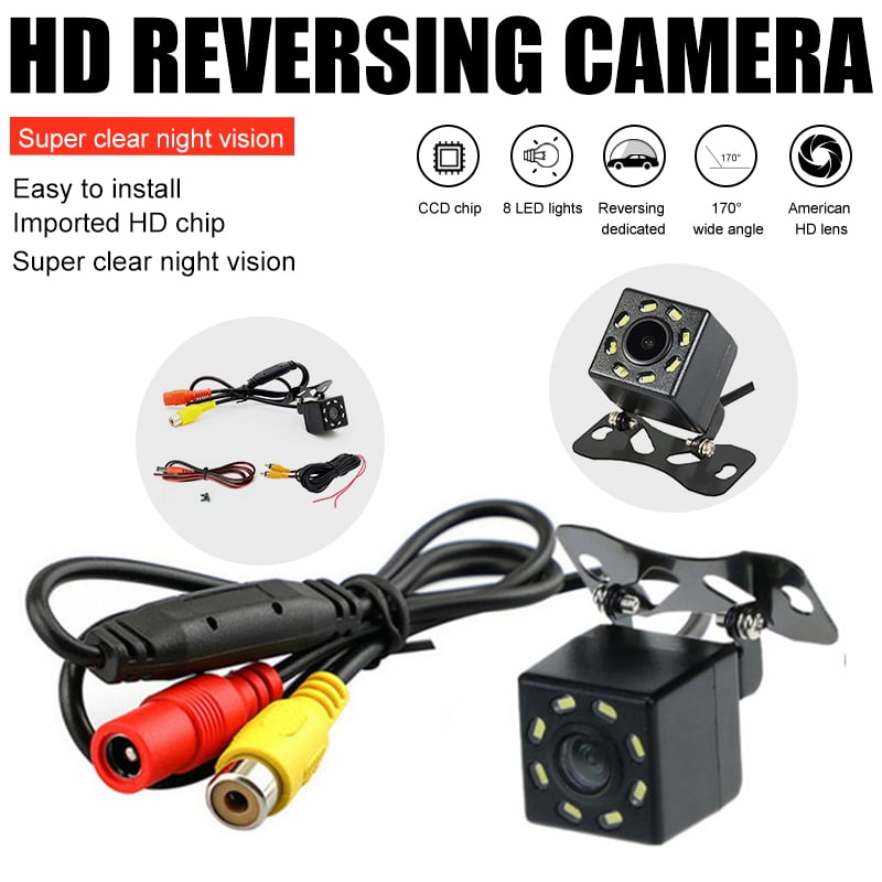 CCD Car Rear View Camera 170° Wide Angle Waterproof Real 4 IR light Night Vision 