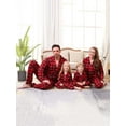 thumbnail image 4 of CARETOO Matching Family Pajamas Sets Long Sleeve Christmas Plaid Pjs Striped Women Holiday Sleepwear Homewear, 4 of 7