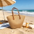 thumbnail image 4 of MMJ Straw Tote Bag Large Woven Beach Purse Natural Seagrass Summer Handbag for Vacation Shopping, 4 of 6