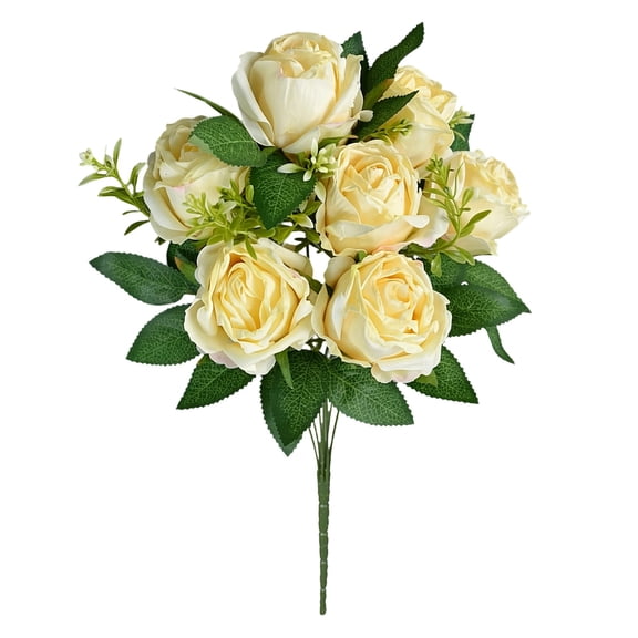 New 7Pcs Artificial Silk Flowers Realistic Roses Bouquet Long Stem for Home Wedding Decoration Party by Ciozy