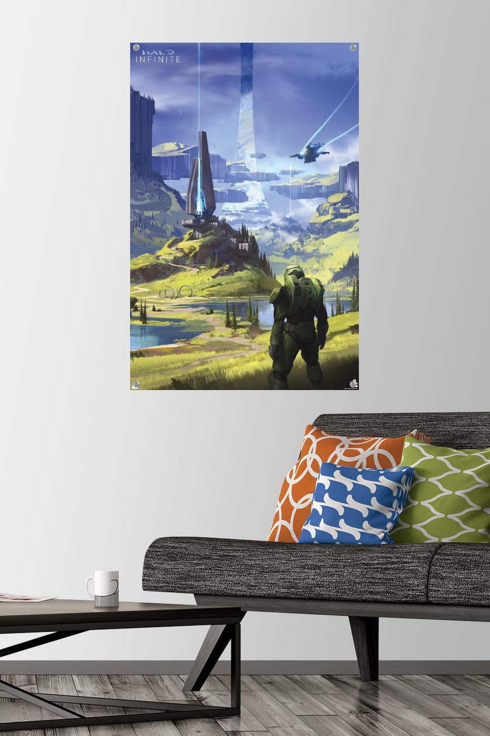 Halo Infinite - Master Chief Valley Wall Poster, 14.725" x 22.375" Framed