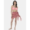 thumbnail image 2 of No Boundaries Women's Polyester Stripe Pareos, One Size, Pink Multi, 2 of 5