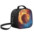 thumbnail image 2 of Jeiento Basketball Lunch Bag for Boys Lunch Box Containers Reusable Lunch Tote Bags for Girls Abstract Fire Kids Food Cooler Bag Thermal Meal Tote Kit Blue, 2 of 6