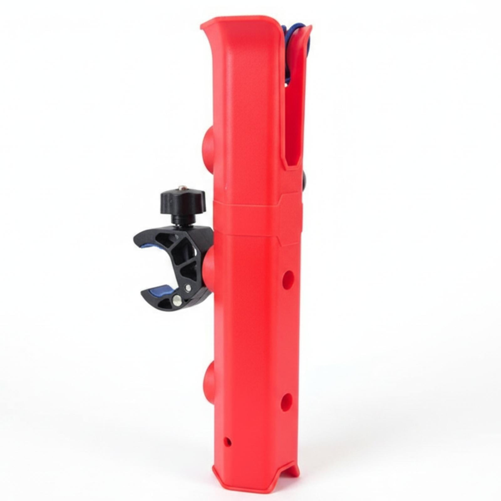 QccHieUs Boat Rail Rod Holder Clamp-on Rod Holder Cylindrical Body Compact for Anglers Red
