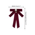 thumbnail image 2 of INSPIRE CHIC Velvet Ribbon Heart Beads Bow Tie Brooch Suitable for Women Girls Bow Tie Pre-tied Bow Pin Corsage Neckline AccessoriesOne Size Burgundy, 2 of 5