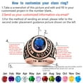 thumbnail image 3 of Custom Class Rings Fully Personalized Class Rings for Men Cubic Zirconia Birthstone Sterling Silver Rings Class Rings for Men High School Size 5-15 Men's High School Class Rings, 3 of 10