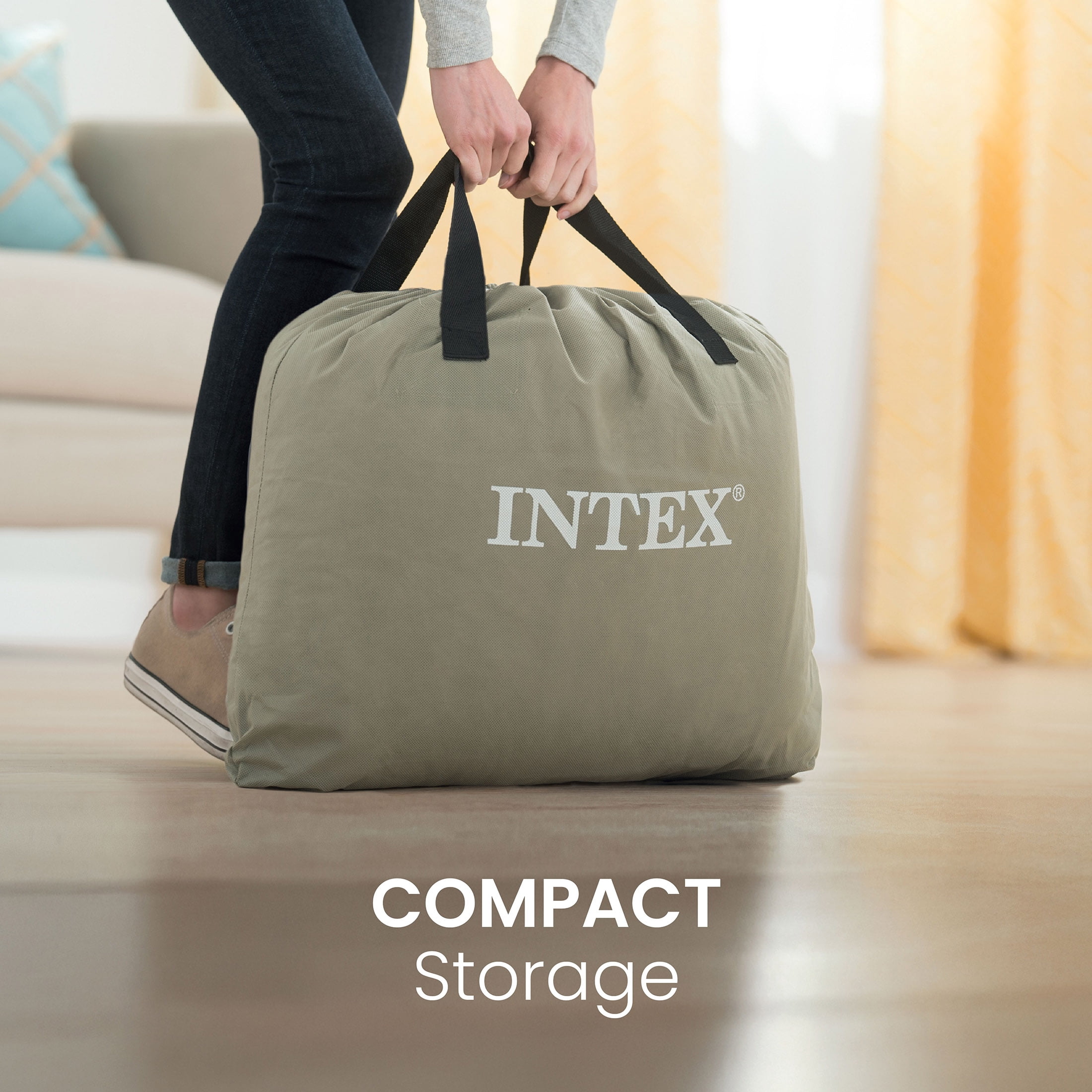 Intex 24" Full Dream Lux Pillow Top Dura-Beam Airbed Mattress with Built-in Pump