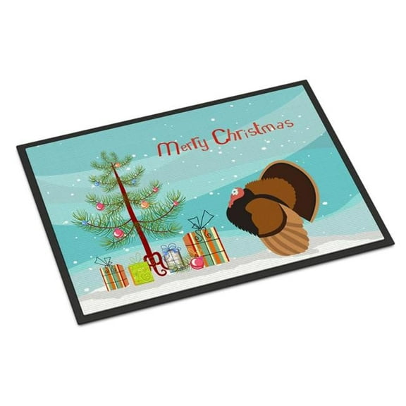 Bronze Turkey Christmas Indoor or Outdoor Mat - 24 x 36 in.