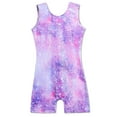 thumbnail image 1 of Girls Leotards for Gymnastics Size 4t 5t Purple Sparkle Biketards with Shorts, 1 of 7