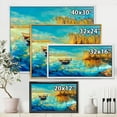 thumbnail image 4 of Designart 'Orange Trees With Turquoise Lake During Sunset' Nautical & Coastal Framed Canvas Wall Art Print, 4 of 5