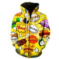 thumbnail image 1 of Sudadera con capucha y cremallera para hombre, estilo hip hop, estilo adolescente, estilo Harajuku, de manga larga, unisex, con estampado 3D informal., 1 of 6