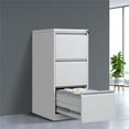 thumbnail image 7 of Lisonu 3-Drawer Vertical File Cabinet with Lock, Heavy-Duty Metal Filing Cabinet for Letter/Legal/A4 Size, Modern Narrow Office Storage Cabinet, White, 7 of 7