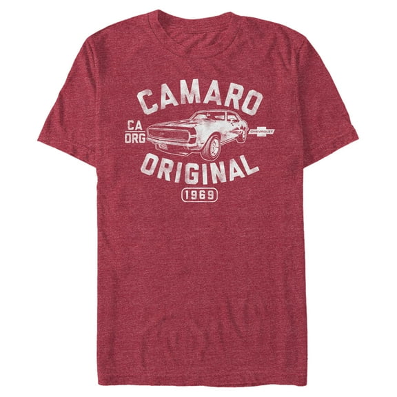 Men's General Motors Distressed Camaro Original Graphic Tee Red Heather X Large