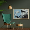 thumbnail image 2 of Vintage Nautical Tattoo Wall Art with Frame, Grunge Old Seaman Sailing Nautical Themed Illustration, Printed Fabric Poster for Bathroom Living Room, 35" x 23", Blue Grey and Grey, by Ambesonne, 2 of 2