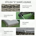 thumbnail image 5 of Outsunny Wicker Chaise Lounge Pool Chair, Outdoor PE Rattan Cushioned Patio Sun Lounger w/ 5-Level Adjustable Backrest & Wheels for Easy Movement, Mixed Gray, 5 of 9
