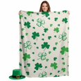 thumbnail image 2 of Throw Blanket Fleece Throw Blanket 40x50in, St. Patrick's Day Shamrock Seamless Soft Lightweight Bed Blankets Vintage Linen Fuzzy Couch Blankets for All Season, 2 of 9