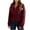 Wine, variant on Cropped Bomber Jacket for Women Faux Wool Coat Zip Up Drawstring Stand Collar Trendy Clothing Drawstring Belted Tops (2XL, Wine)