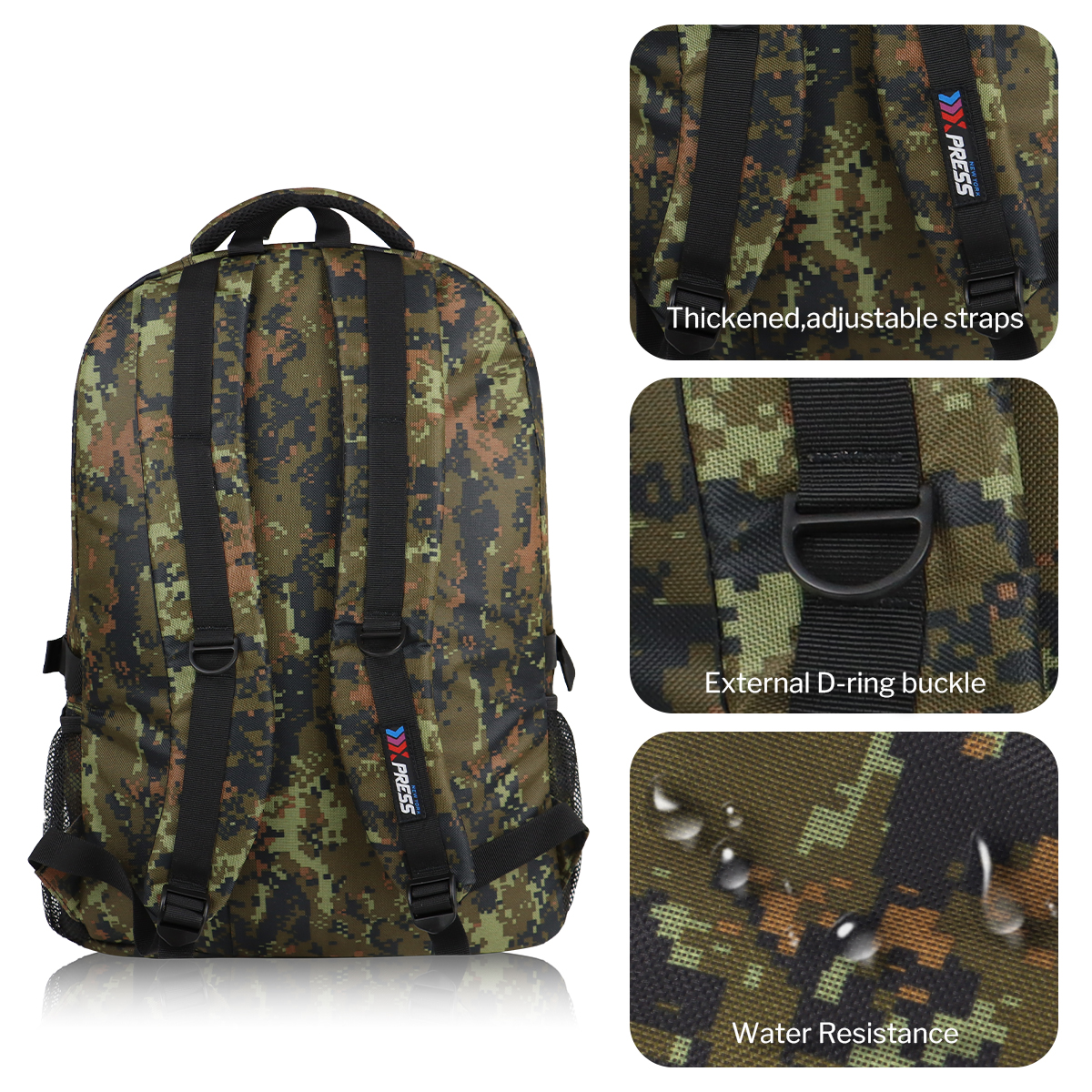 30L Travel Backpack for Men & Women,Water-Resistant Lightweight Camo Backpack Hiking Work School Daily Bag,8076 Army Green