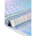thumbnail image 5 of DARING DIVA Women's Sleeveless Sparkle Round Neck Crop Holographic Tops L Silver-Plaid, 5 of 6