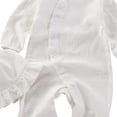 thumbnail image 4 of Kakishop Newborn Baby Girl Boy Ruffle Romper Knit Sweater Onesie Jumpsuit Long Sleeve Romper + Hat Solid Fall Winter Outfits (White,0-3 Months), 4 of 6