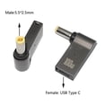 thumbnail image 2 of Convertidor de enchufe hembra a macho PD tipo C para Lenovo Asus Toshiba (5,5x2,5mm), 2 of 7