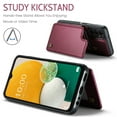 thumbnail image 4 of Mantto Case for Samsung Galaxy A13 5G with Card Holder, Retro PU Leather RFID Blocking Credit Card Slots Double Magnetic Clasp Flip Kickstand Shockproof Phone Cover for Samsung Galaxy A13 5G,Winered, 4 of 9