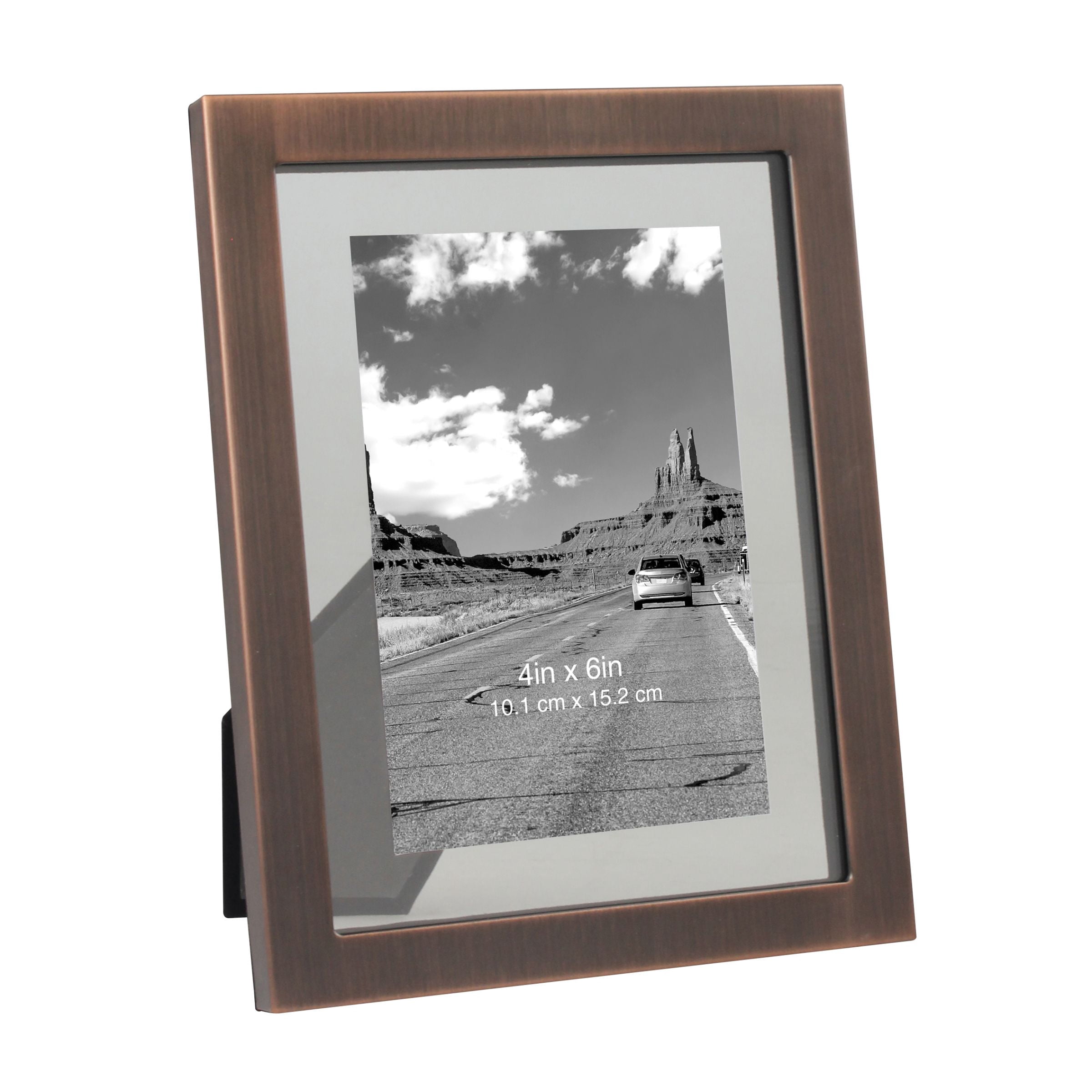 Better Homes & Gardens 4" x 6" Rectangle Metal Tabletop Floating Picture Frame, Copper