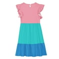 thumbnail image 5 of Ashirexll Teen Summer Dresses, Girls Summer Dress, Summer Dresses for Kids 5-14Y Fashion Color Matching Tiered Ruffle Sleeve Dresses, 5 of 7