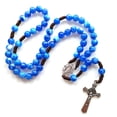 thumbnail image 7 of Rustic Agate Catholic Rosary Necklace Christian Church Birthday Festival Gift, 7 of 7