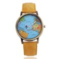 thumbnail image 3 of Cool Mini World Fashion Reloj de cuarzo Hombres Unisex Map Airplane Travel Around The World Mujeres Vestido de cuero Relojes de pulsera Sincero Hogar, 3 of 6